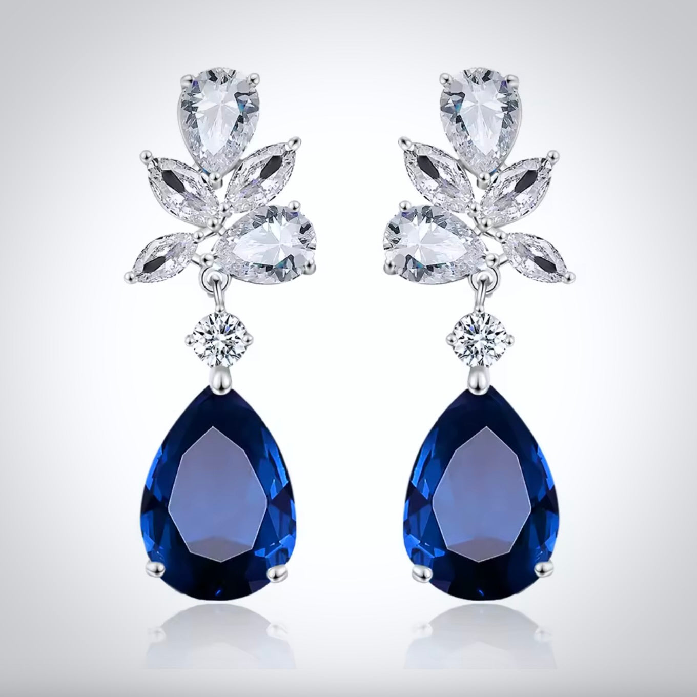 Jessica - Cubic Zirconia Bridal Earrings - Available in Silver, Rose Gold and Yellow Gold