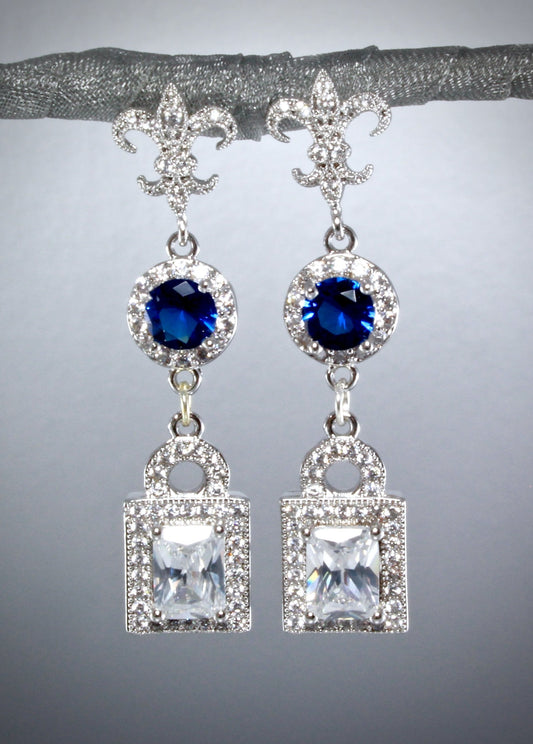 Something Blue - Cubic Zirconia Bridal Earrings