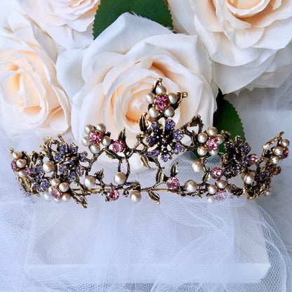 Isadora - Bohemian Gold Pearl Bridal Tiara
