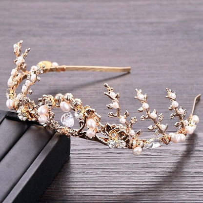 Neda - Bohemian Pearl Bridal Tiara