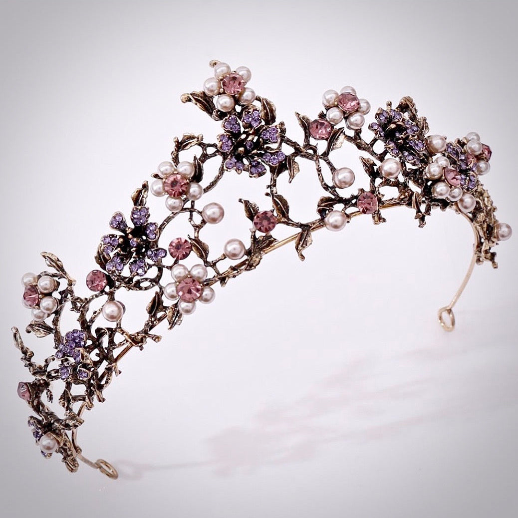 Isadora - Bohemian Gold Pearl Bridal Tiara