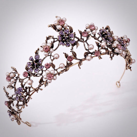 Isadora - Bohemian Gold Pearl Bridal Tiara