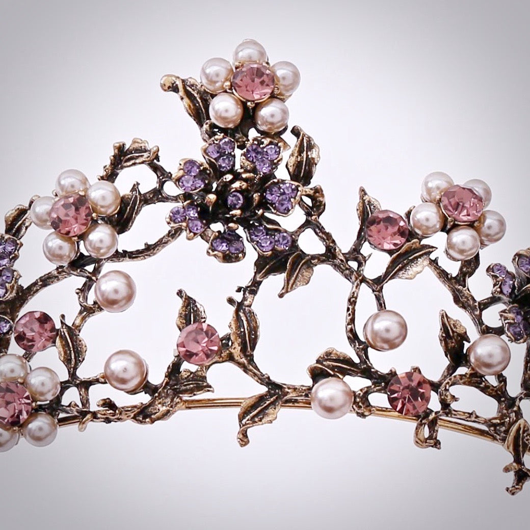 Isadora - Bohemian Gold Pearl Bridal Tiara