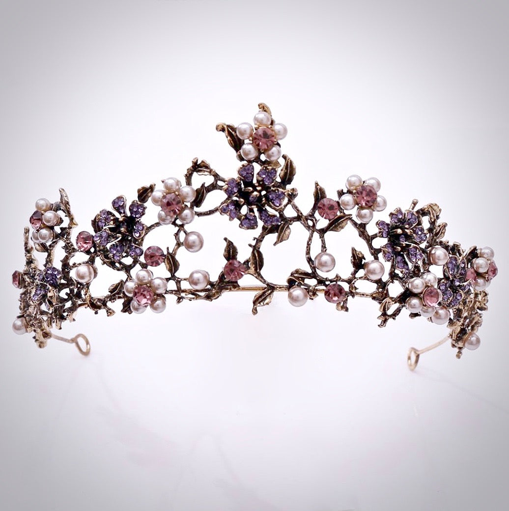 Isadora - Bohemian Gold Pearl Bridal Tiara