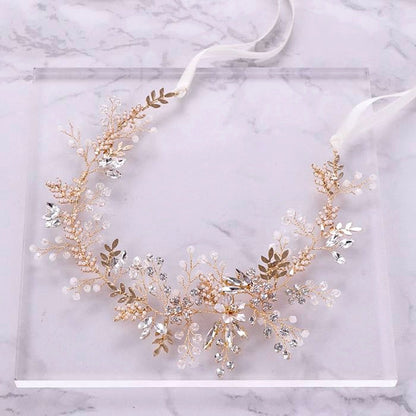Seine - Bohemian Crystal and Pearl Bridal Belt/Sash - Available in Gold and Silver
