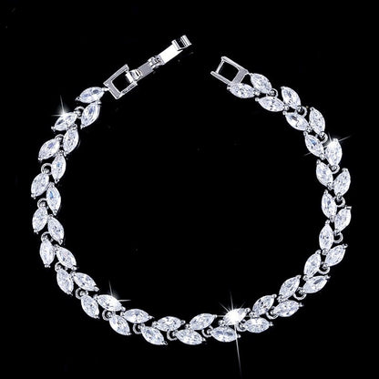 Rebecca - Cubic Zirconia Bridal Bracelet - Available in Silver, Rose Gold and Yellow Gold