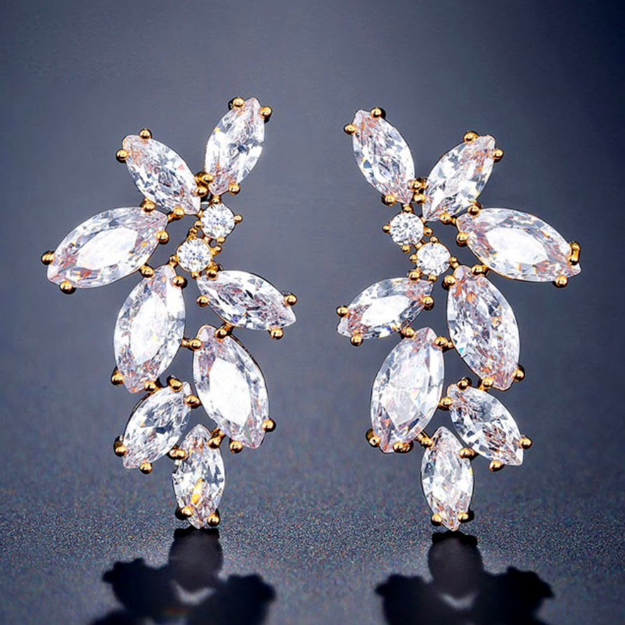 "Micah" - Cubic Zirconia Bridal Earrings - Available in Silver, Rose Gold and Yellow Gold