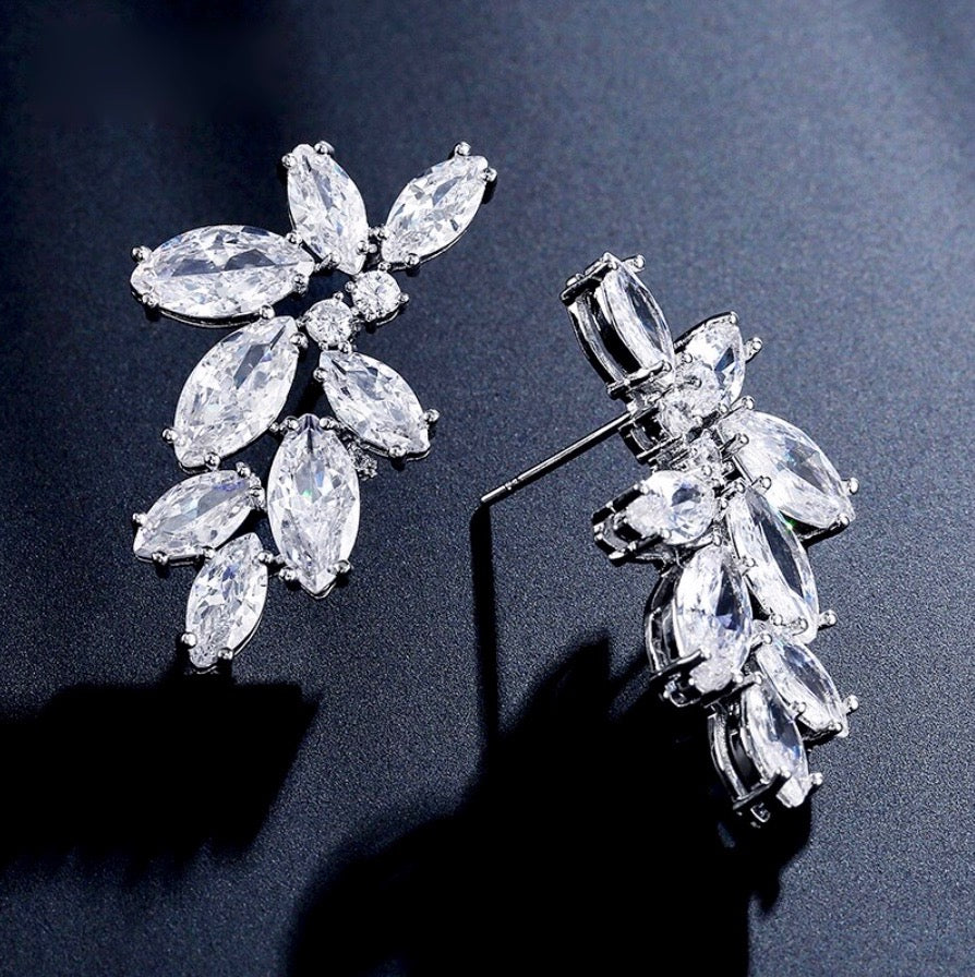 "Micah" - Cubic Zirconia Bridal Earrings - Available in Silver, Rose Gold and Yellow Gold