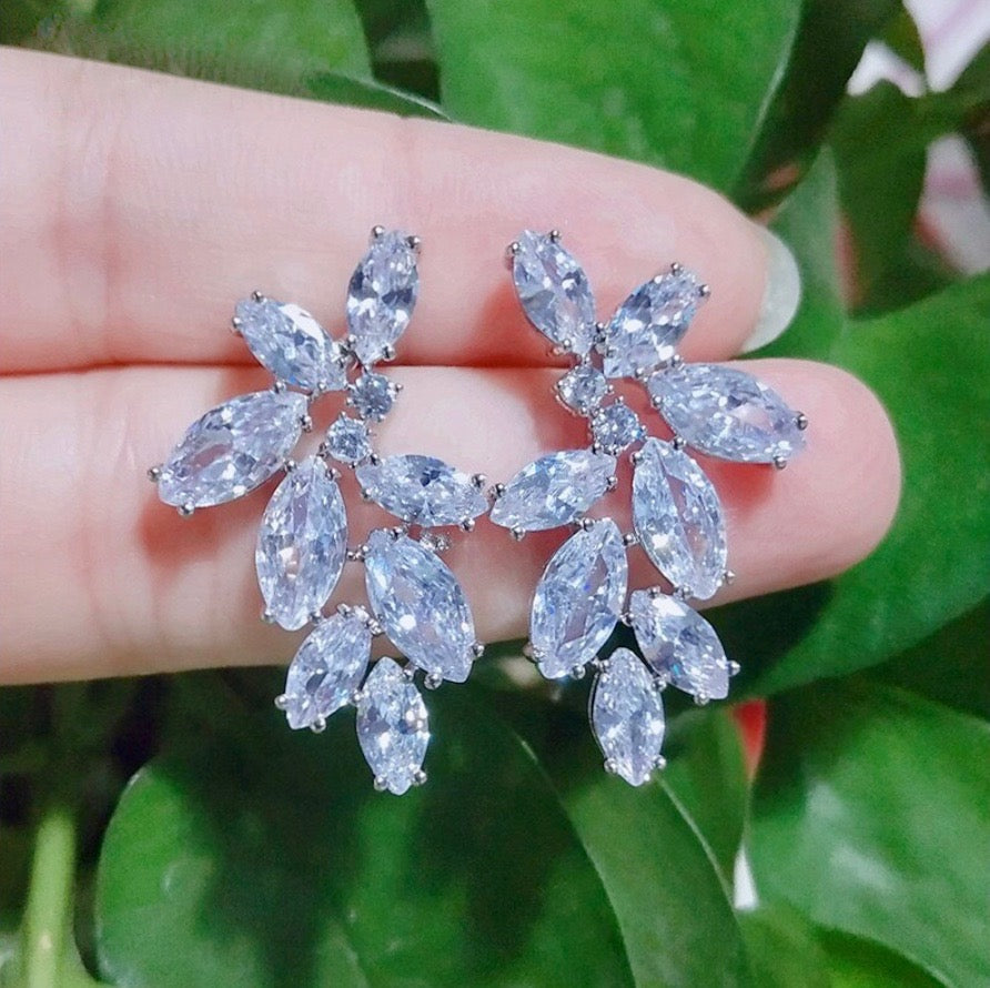 "Micah" - Cubic Zirconia Bridal Earrings - Available in Silver, Rose Gold and Yellow Gold