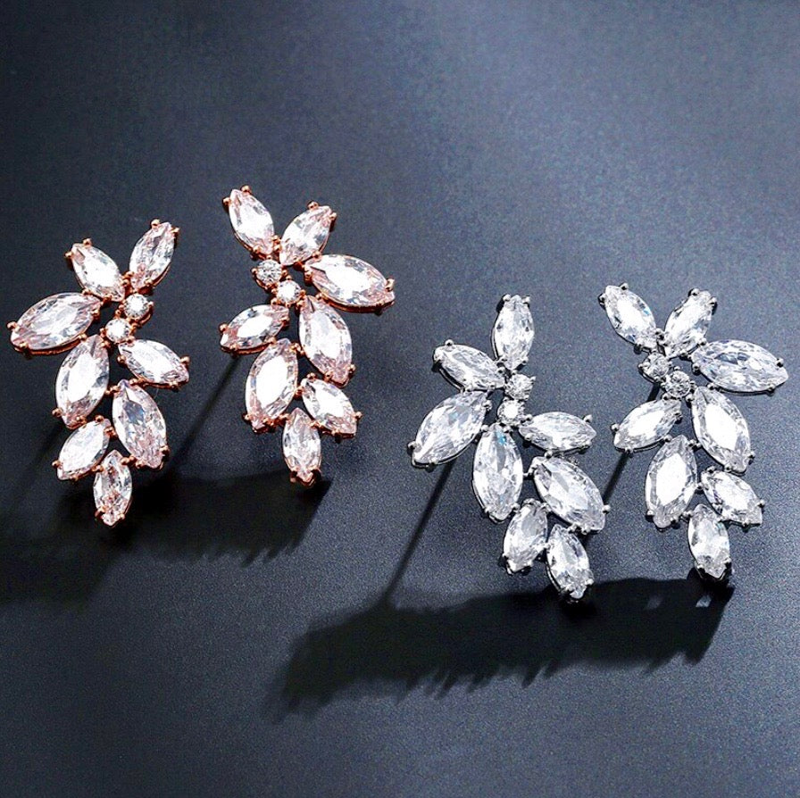 "Micah" - Cubic Zirconia Bridal Earrings - Available in Silver, Rose Gold and Yellow Gold