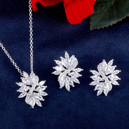 Joanne - Cubic Zirconia Bridal Jewelry Set - Available in Silver and Rose Gold
