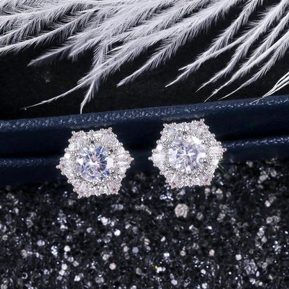 Dixie - Cubic Zirconia Bridal Stud Earrings - Available in Silver and Rose Gold