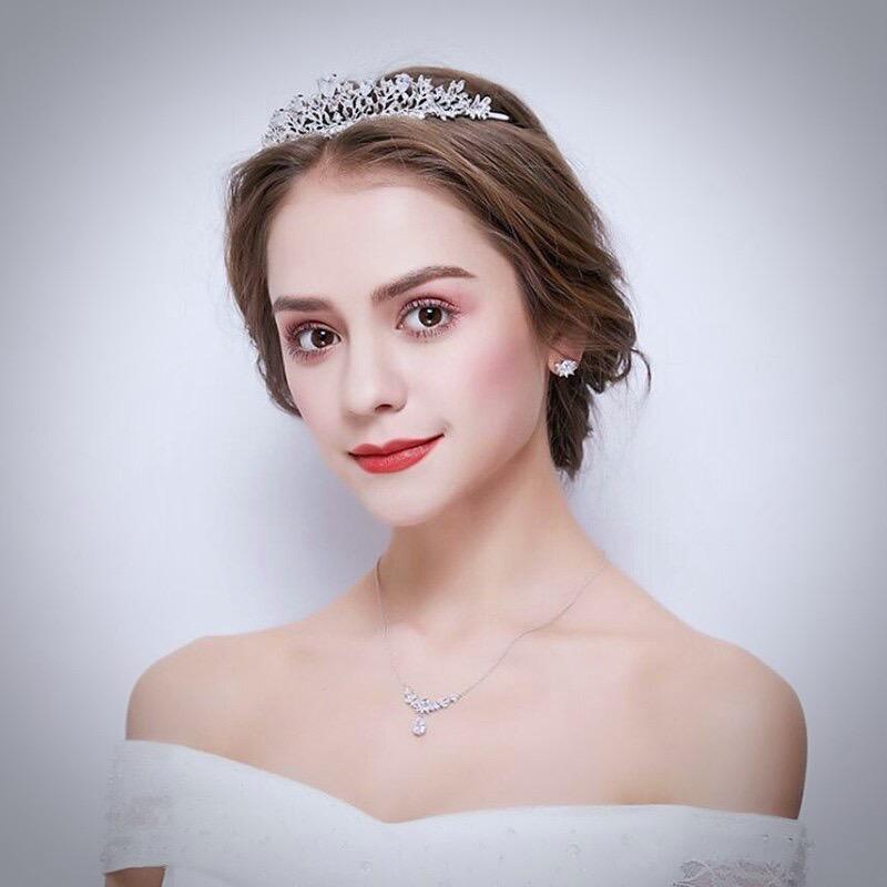 Brianna - Wedding Cubic Zirconia Tiara - Available in Silver, Rose Gold and Yellow Gold