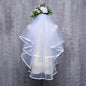 "Kelynn" - Satin Edge Fingertip Length Bridal Veil