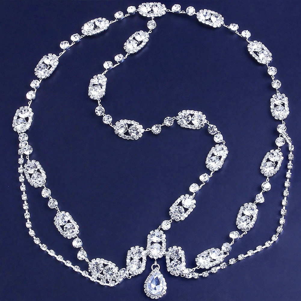 "Virginia" - Crystal Bridal Forehead Accessory - Available in Silver and Gold