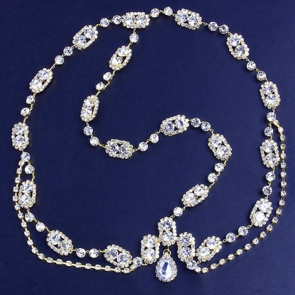 "Virginia" - Crystal Bridal Forehead Accessory - Available in Silver and Gold