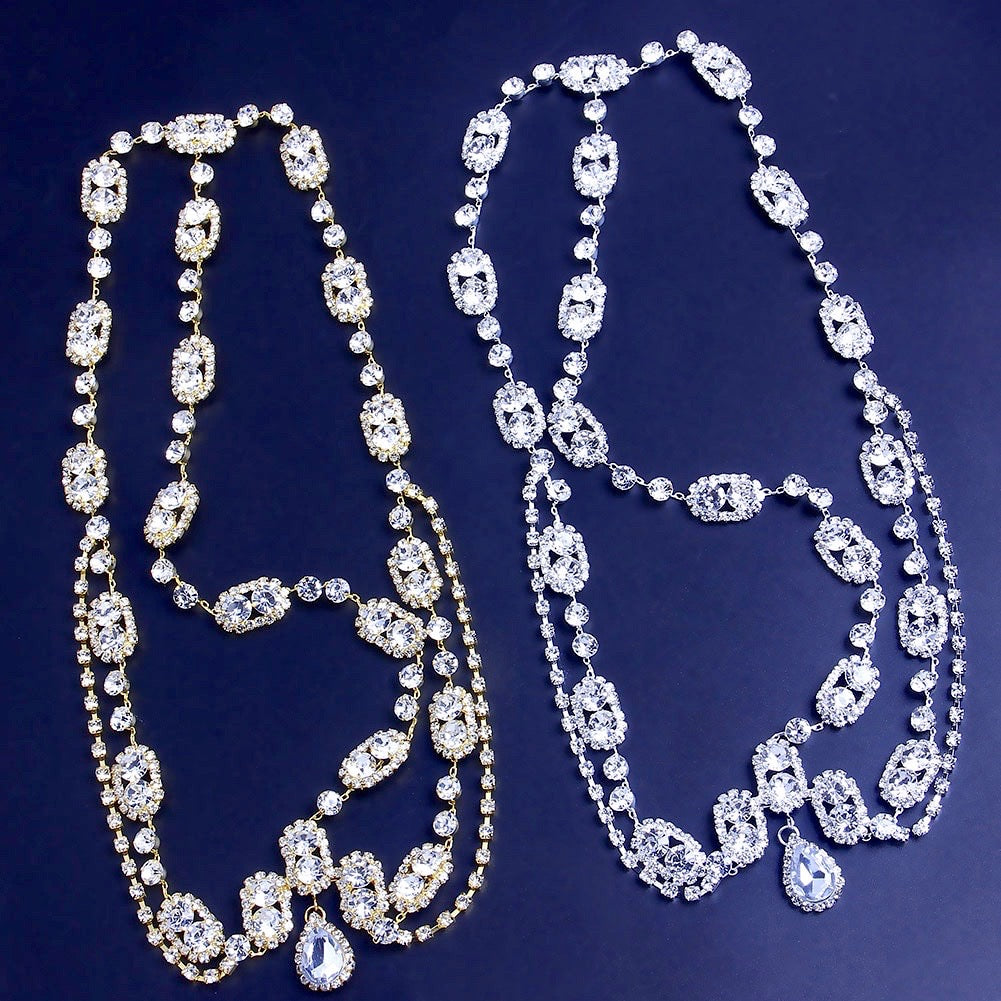 "Virginia" - Crystal Bridal Forehead Accessory - Available in Silver and Gold