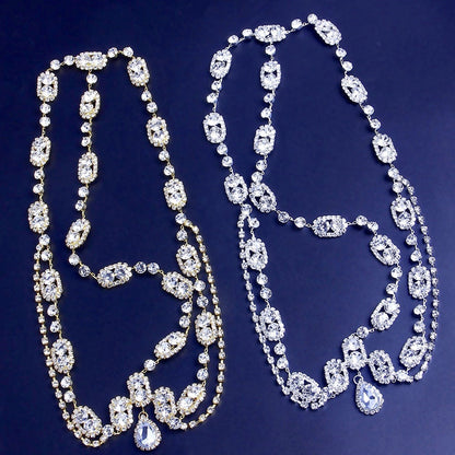 "Virginia" - Crystal Bridal Forehead Accessory - Available in Silver and Gold