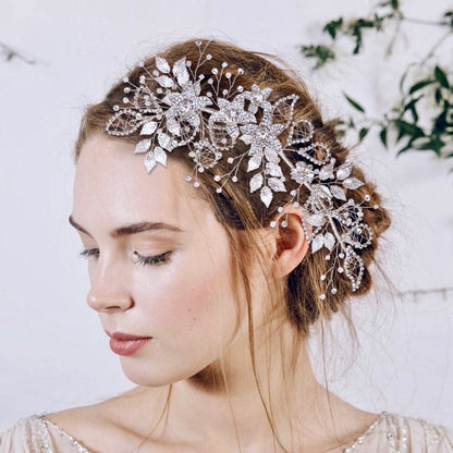 Beaumont - Crystal Bridal Hair Accessory - Available in Silver and Gold