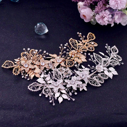 Beaumont - Crystal Bridal Hair Accessory - Available in Silver and Gold