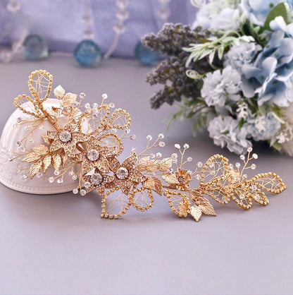 Beaumont - Crystal Bridal Hair Accessory - Available in Silver and Gold