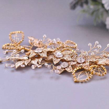 Beaumont - Crystal Bridal Hair Accessory - Available in Silver and Gold