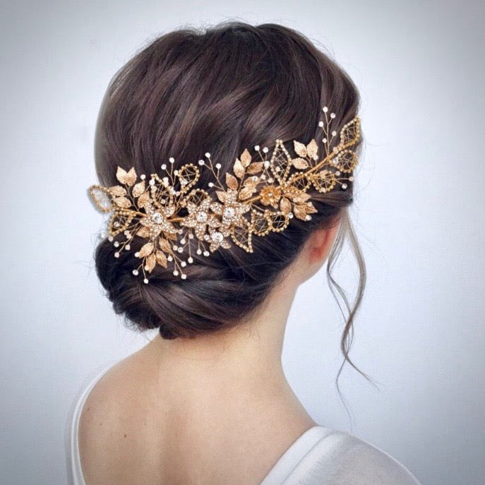 Beaumont - Crystal Bridal Hair Accessory - Available in Silver and Gold