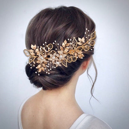 Beaumont - Crystal Bridal Hair Accessory - Available in Silver and Gold