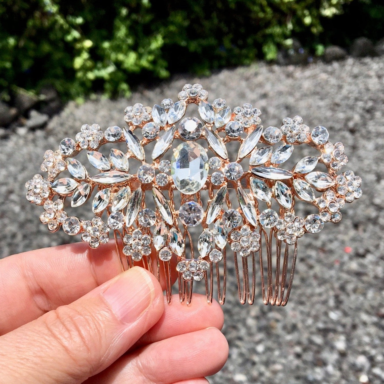 Helena - Crystal Bridal Hair Comb - Available in Silver, Rose Gold and Yellow Gold