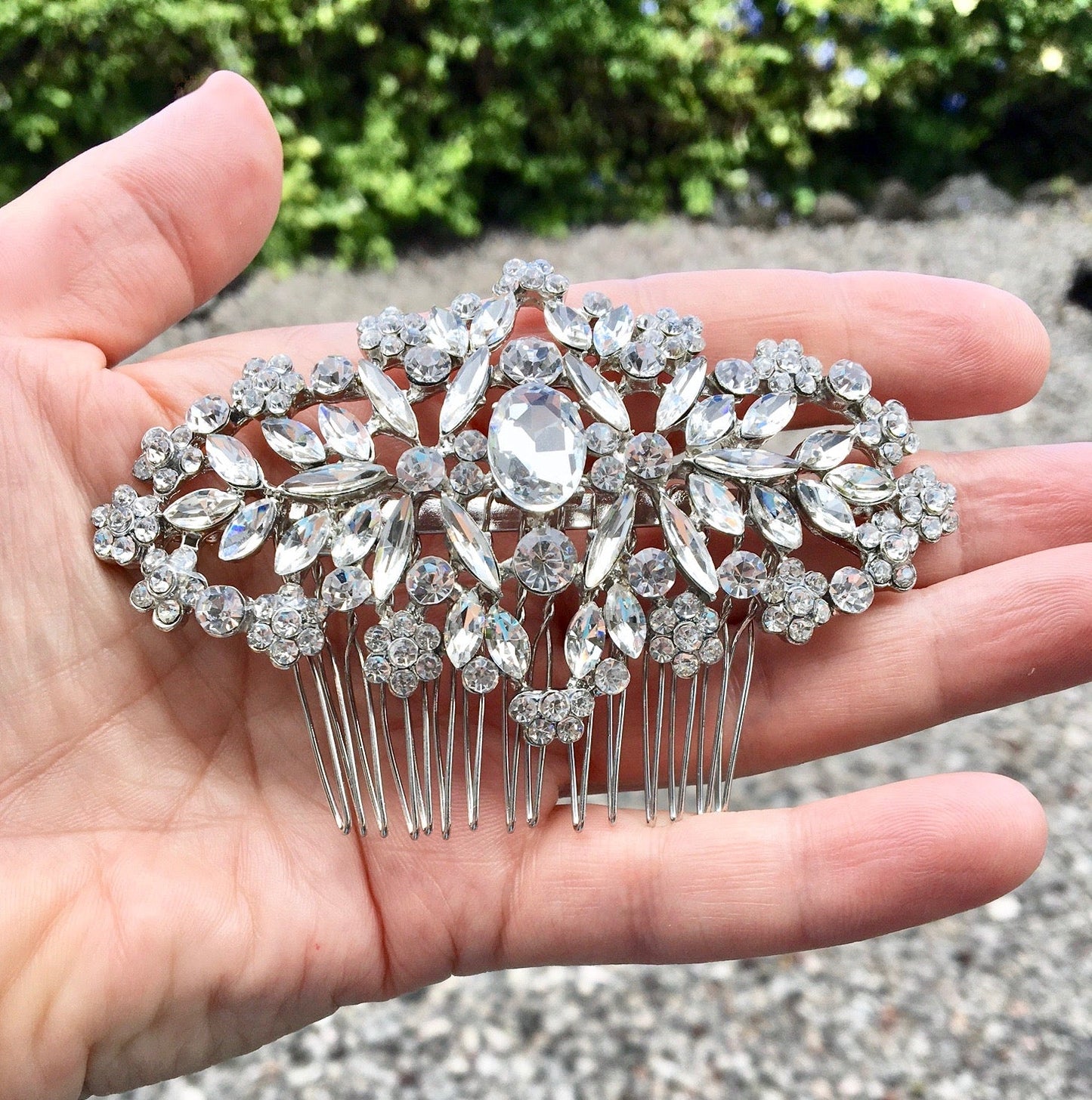 Helena - Crystal Bridal Hair Comb - Available in Silver, Rose Gold and Yellow Gold