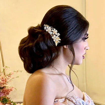 "Giulia" - Crystal Bridal Hair Comb - Available in Gold and Silver