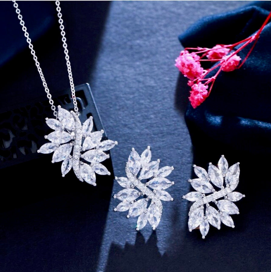 Joanne - Cubic Zirconia Bridal Jewelry Set - Available in Silver and Rose Gold