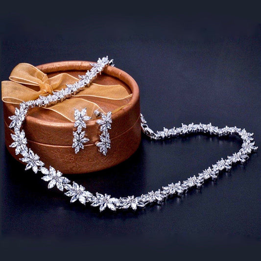 Heather - Cubic Zirconia Bridal Jewelry Set - Available in Silver and Gold