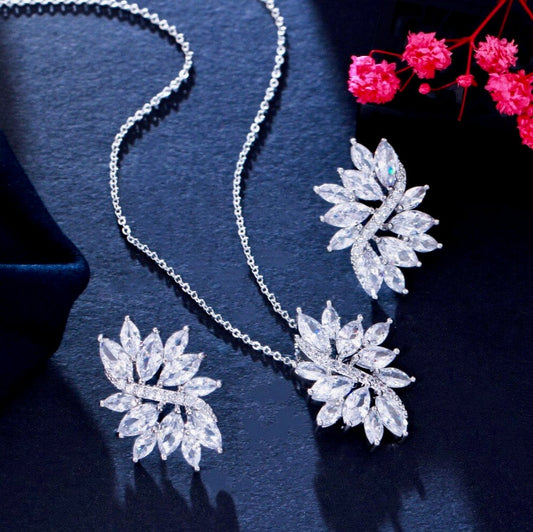 Joanne - Cubic Zirconia Bridal Jewelry Set - Available in Silver and Rose Gold