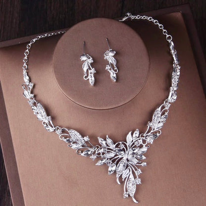 "Silvana" - Silver Cubic Zirconia 3-Piece Bridal Jewelry Set With Tiara