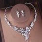 "Silvana" - Silver Cubic Zirconia 3-Piece Bridal Jewelry Set With Tiara