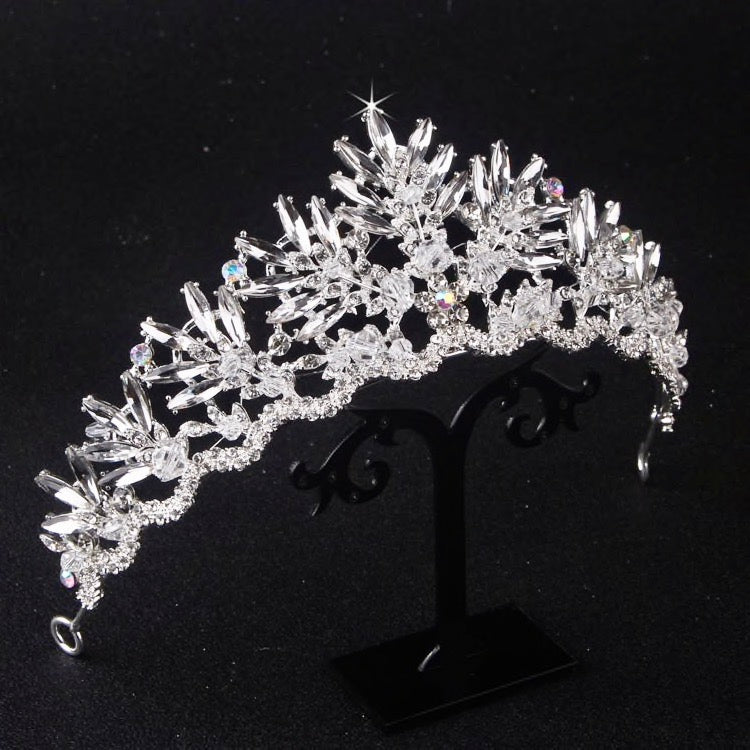 "Silvana" - Silver Cubic Zirconia 3-Piece Bridal Jewelry Set With Tiara