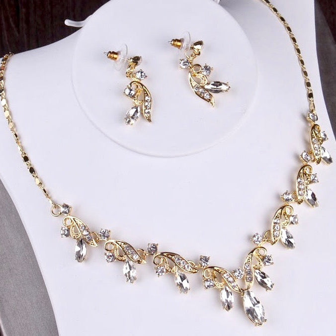 "Tangier" - Rhinestone Bridal Jewelry Set - Available in Gold and Silver
