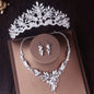 "Silvana" - Silver Cubic Zirconia 3-Piece Bridal Jewelry Set With Tiara