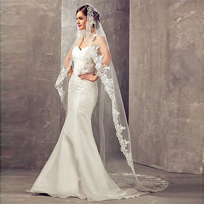 "Rhoda" - Wedding Lace Mantilla Veil - Cathedral Length