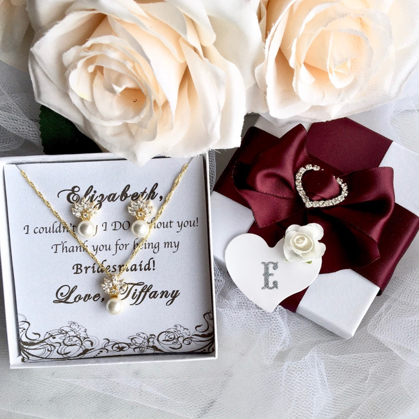 Catherine - Pearl and Cubic Zirconia Jewelry Set - Available in Silver and Gold