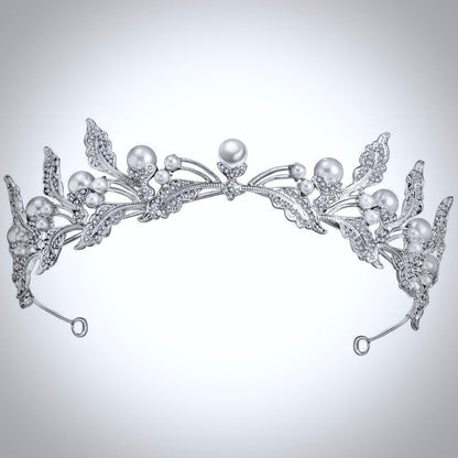 "Xyra" - Wedding Pearl and Rhinestone Tiara