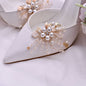 Wedding Accessories - Pearl and Crystal Gold Bridal Shoe Clips