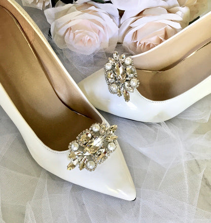 Wedding Accessories - Pearl and Crystal Bridal Shoe Clips