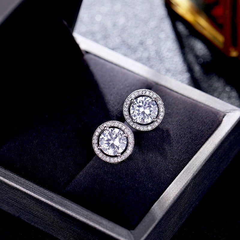 "Pandora" - Cubic Zirconia Stud Earrings - Available in Silver, Rose Gold and Yellow Gold