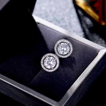 "Pandora" - Cubic Zirconia Stud Earrings - Available in Silver, Rose Gold and Yellow Gold