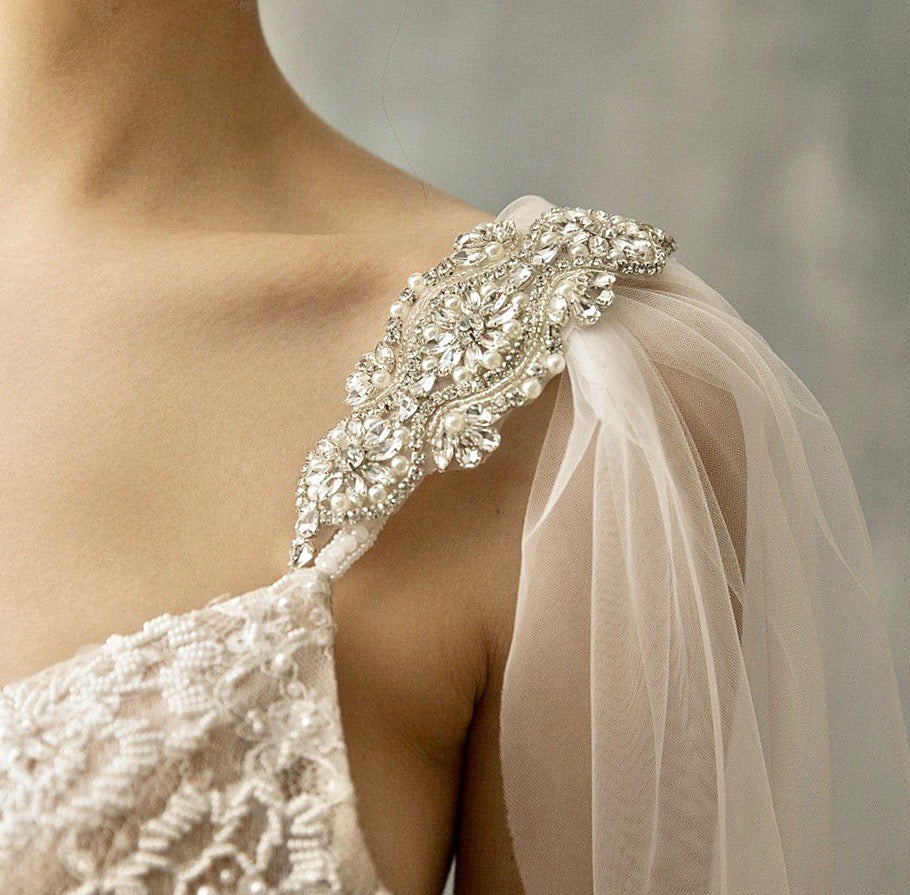 "Constance" - Wedding Cape Veil - Cathedral Length