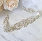 Darcy - Silver Crystal and Pearl Bridal Belt/Sash