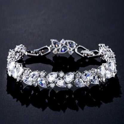 Jessica - Cubic Zirconia Bridal Bracelet - Available in Silver, Rose Gold and Yellow Gold