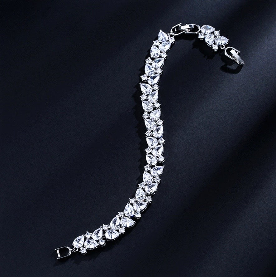 Jessica - Cubic Zirconia Bridal Bracelet - Available in Silver, Rose Gold and Yellow Gold